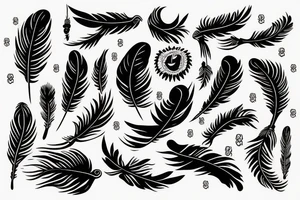 Feather with birds flying off tattoo idea