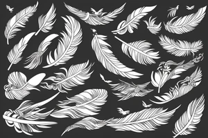 Feather with birds flying off tattoo idea