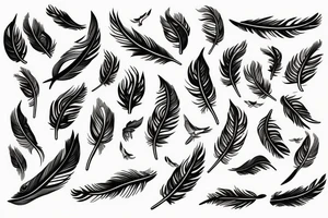 Feather with birds flying off tattoo idea
