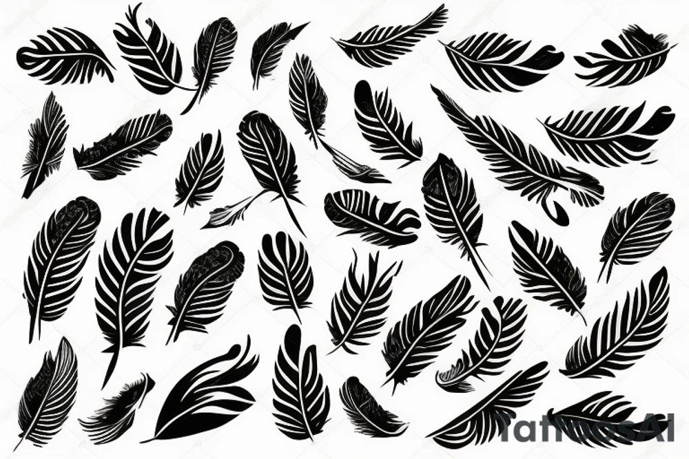 Feather with birds flying off tattoo idea