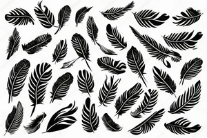 Feather with birds flying off tattoo idea