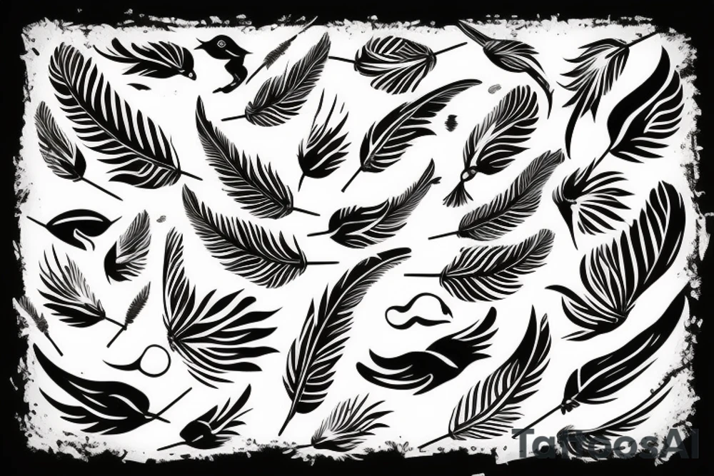 Feather with birds flying off tattoo idea