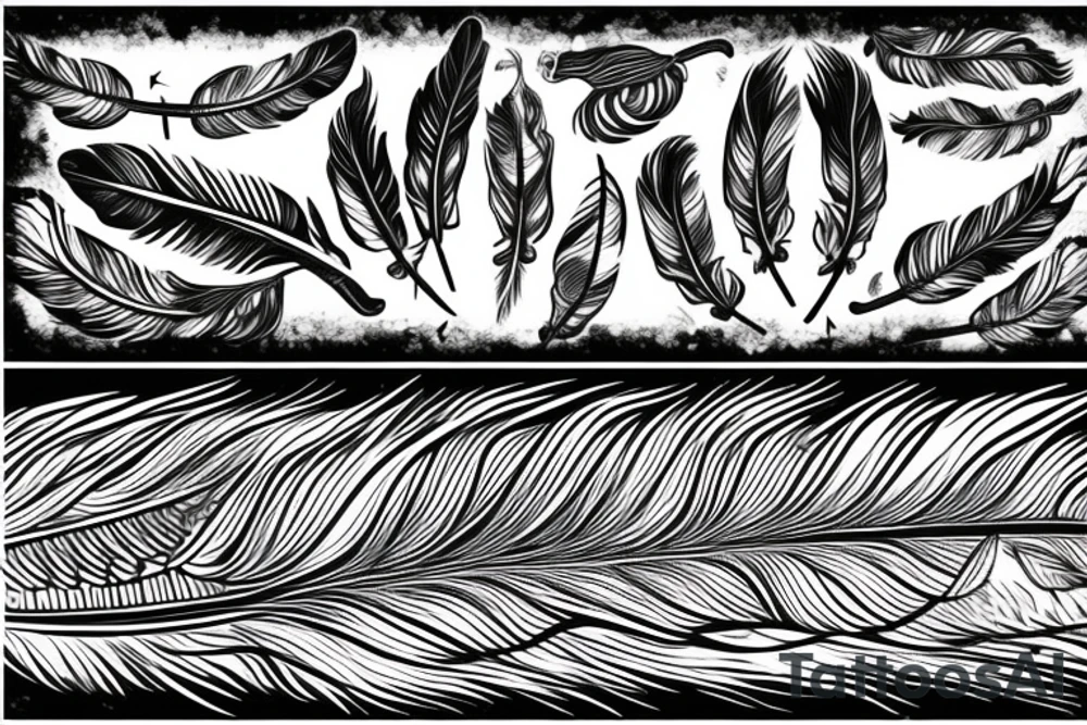 Feather with birds flying off tattoo idea