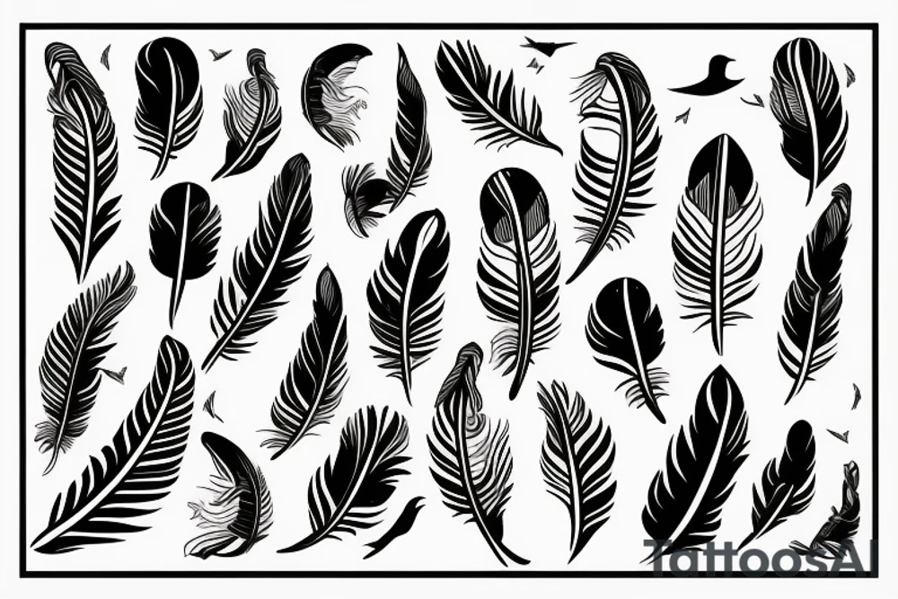 Feather with birds flying off tattoo idea