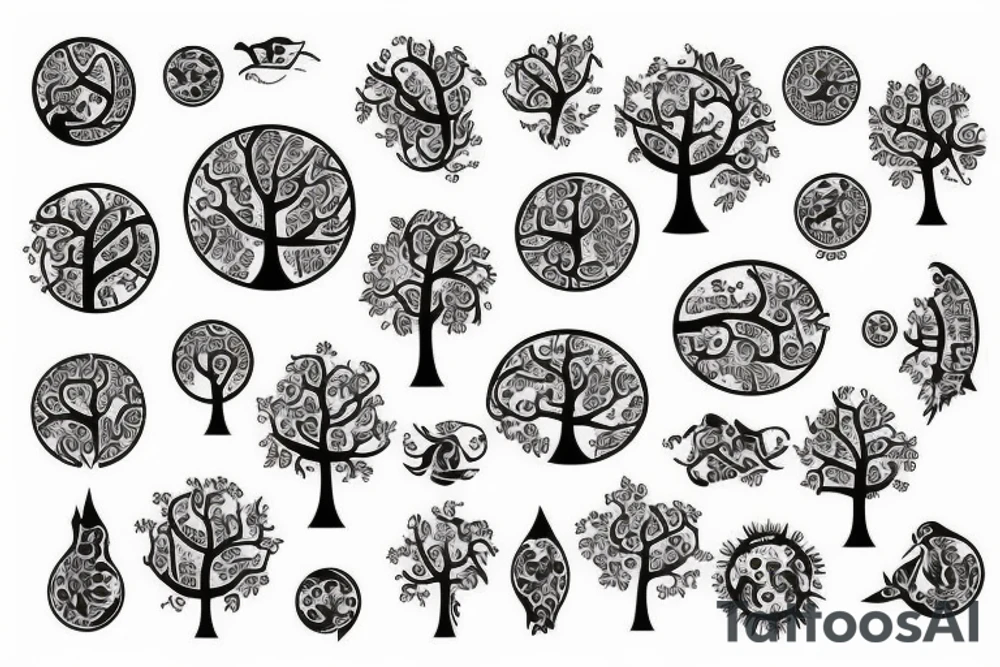 Family tree galaxy tattoo idea
