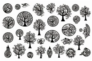 Family tree galaxy tattoo idea