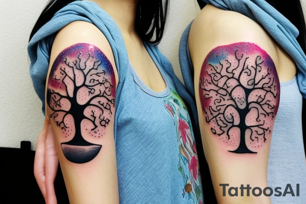 Family tree galaxy tattoo idea