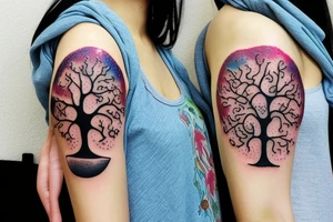 Family tree galaxy tattoo idea