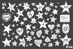 Family stars with names insert love tattoo idea