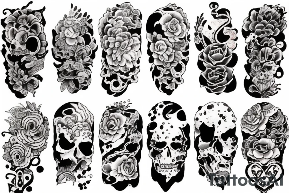 Japanese watercolor time art piece tattoo idea