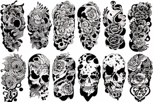 Japanese watercolor time art piece tattoo idea