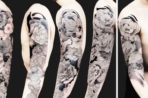 Japanese watercolor time art piece tattoo idea