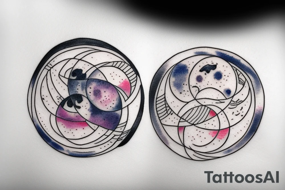 Japanese watercolor all moon phases side by side art piece tattoo idea