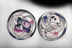 Japanese watercolor all moon phases side by side art piece tattoo idea
