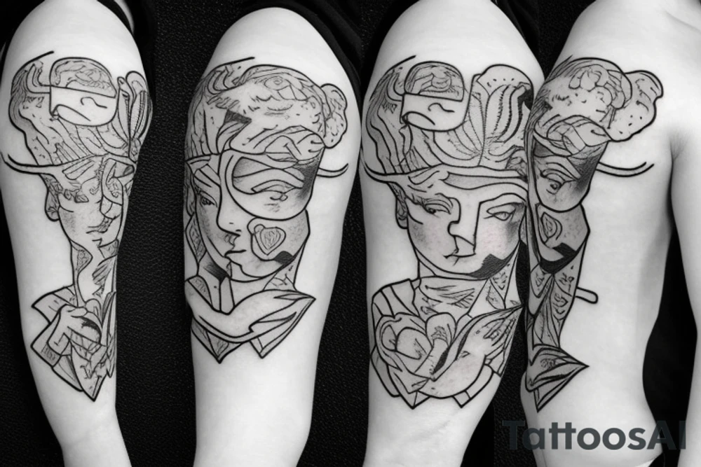 Blindfolded cupid tattoo idea