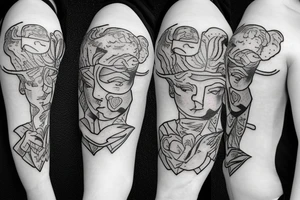 Blindfolded cupid tattoo idea