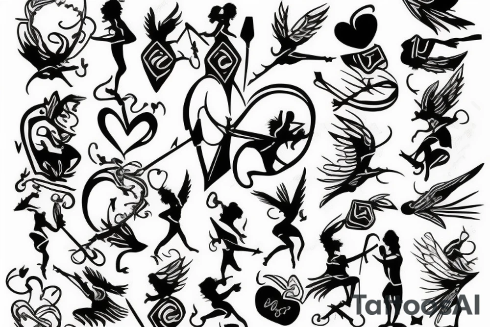 Blindfolded cupid tattoo idea