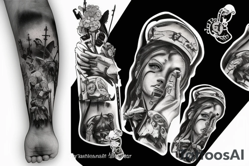 fallen soldier memorial with surreal elements tattoo idea fallen soldier memorial with surreal elements tattoo idea