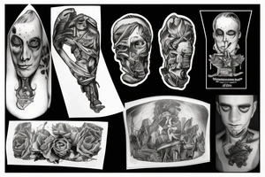 fallen soldier memorial with surreal elements tattoo idea
