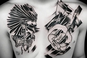 surreal fallen soldier memorial tattoo idea