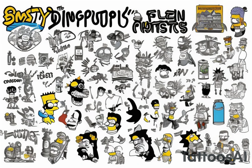 the simpsons sleeve tattoo idea