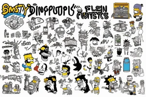 the simpsons sleeve tattoo idea