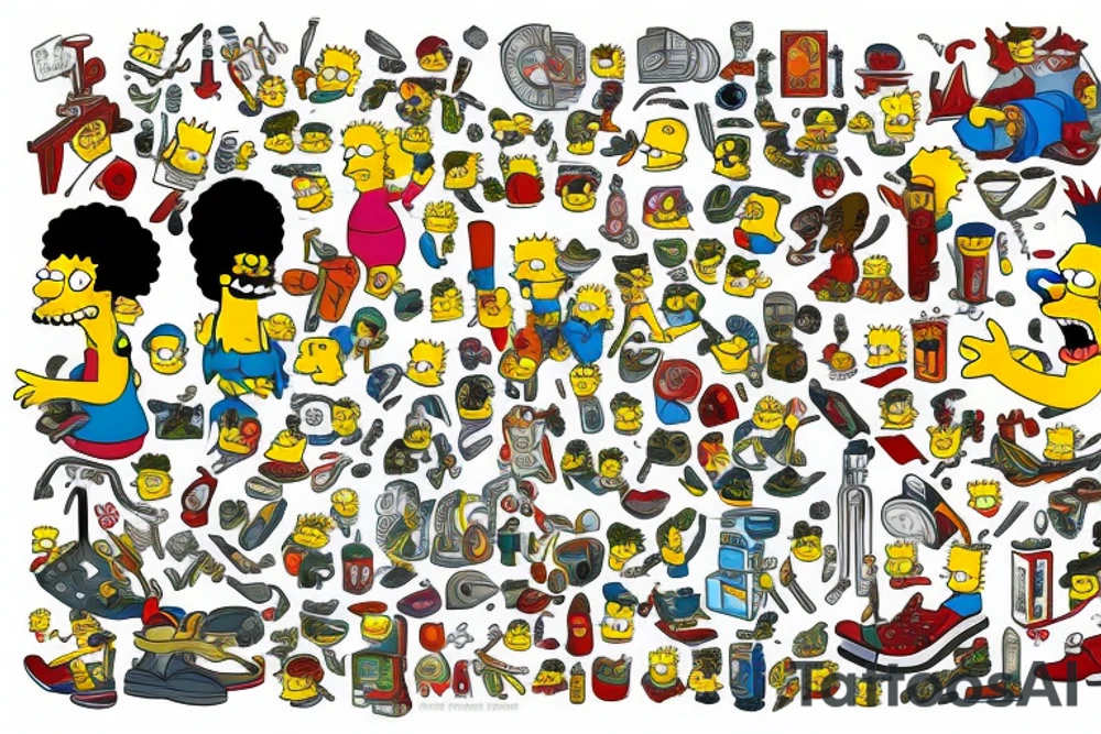 the simpsons sleeve tattoo idea