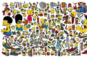 the simpsons sleeve tattoo idea