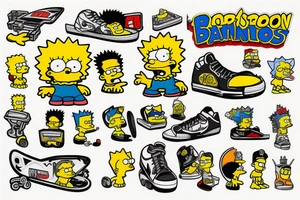 bart simpson skateboarding tattoo idea
