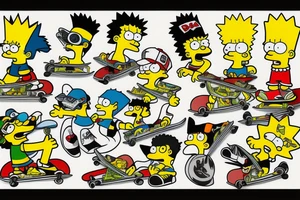 bart simpson skateboarding tattoo idea