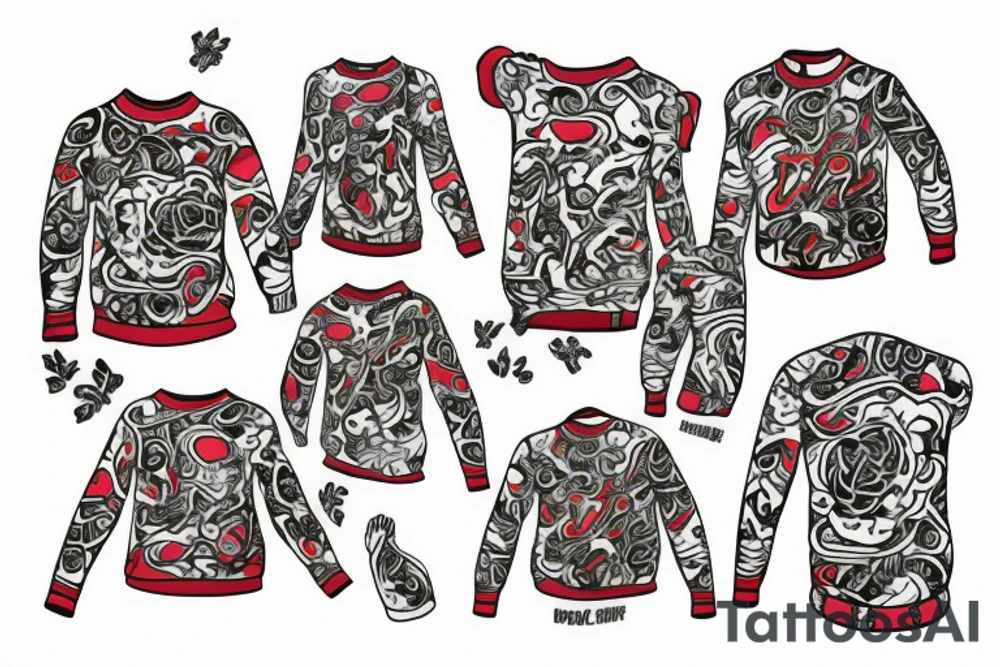 bengal cat with a sweater tattoo idea