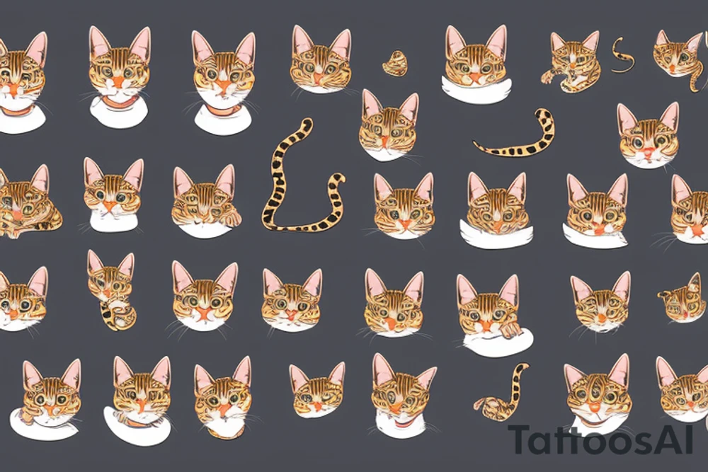 bengal cat with a sweater tattoo idea