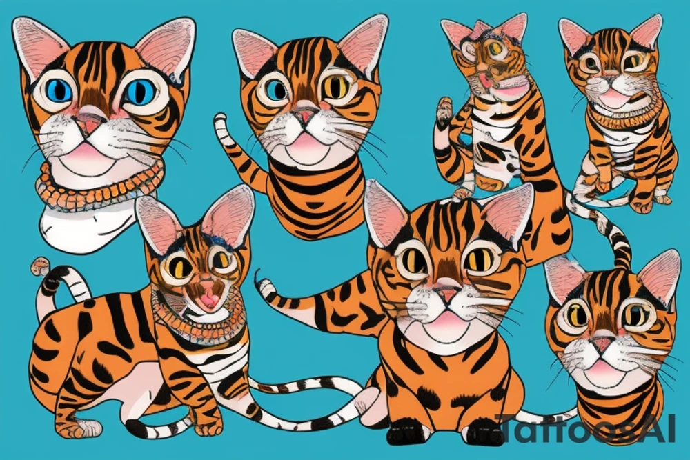 bengal cat with a sweater on tattoo idea