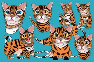 bengal cat with a sweater on tattoo idea