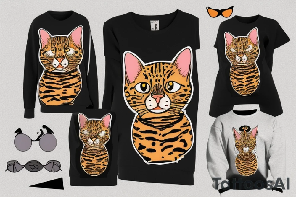 bengal cat with a sweater on tattoo idea