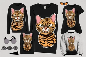 bengal cat with a sweater on tattoo idea