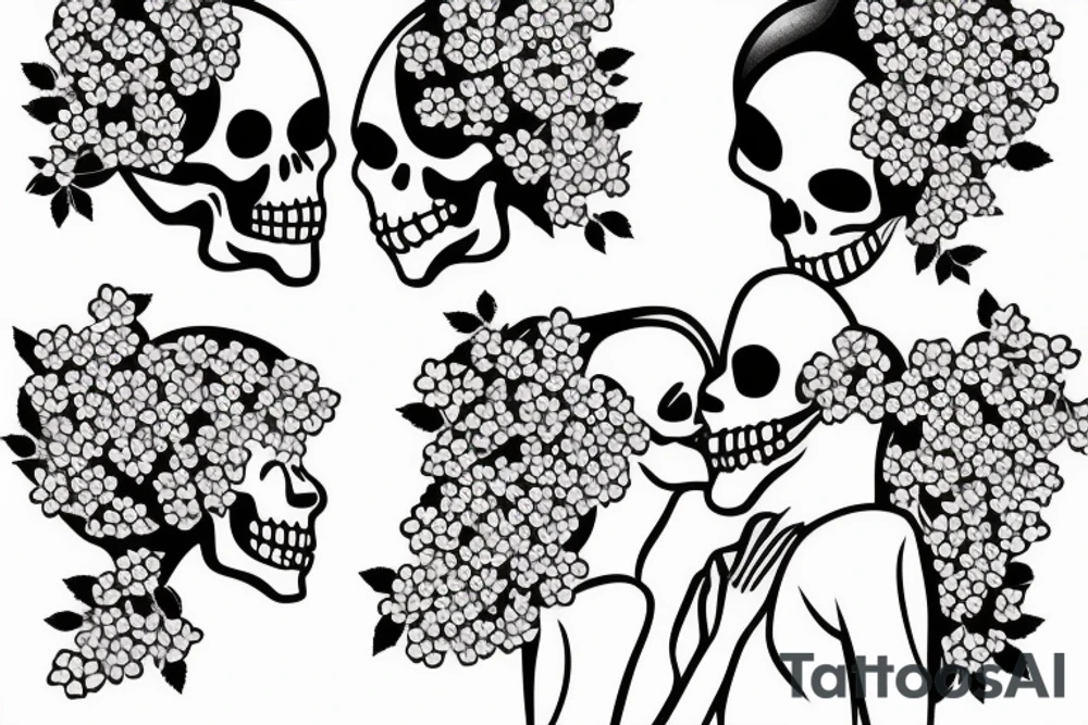 two skeleton lovers kissing under a cherry blossom tree tattoo idea two skeleton lovers kissing under a cherry blossom tree tattoo idea