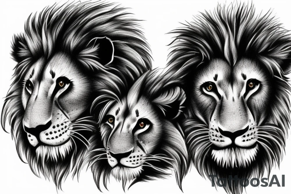 3 lion Cubs playing tattoo idea