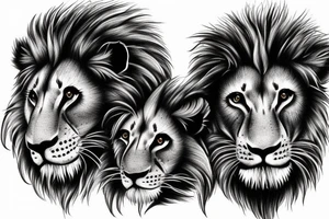 3 lion Cubs playing tattoo idea
