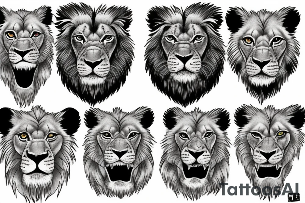 Lion cubs tattoo idea