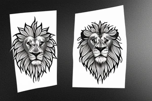 3 lion Cubs above each other tattoo idea