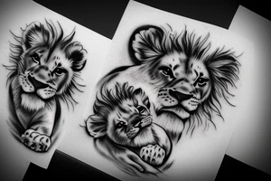 3 lion Cubs playing tattoo idea