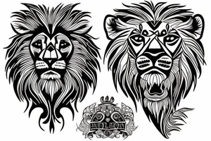 3 lion Cub heads tattoo idea