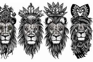 3 lion Cub heads tattoo idea
