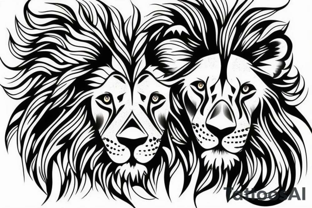 3 lion Cub heads tattoo idea