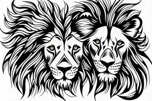 3 lion Cub heads tattoo idea