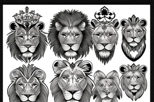 3 lion Cub heads tattoo idea