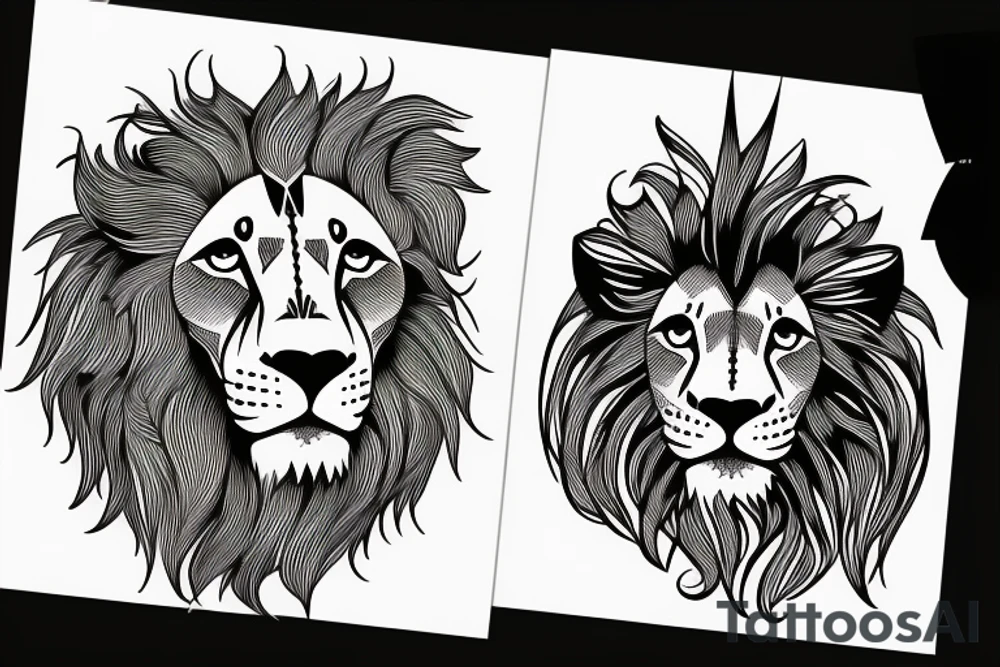3 lion Cub heads tattoo idea