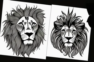 3 lion Cub heads tattoo idea