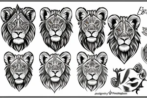 3 lion Cub heads tattoo idea